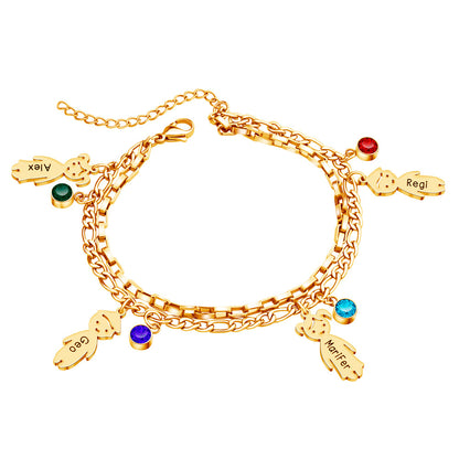 Engraved Stainless Steel Double-layer Bracelet – view 6