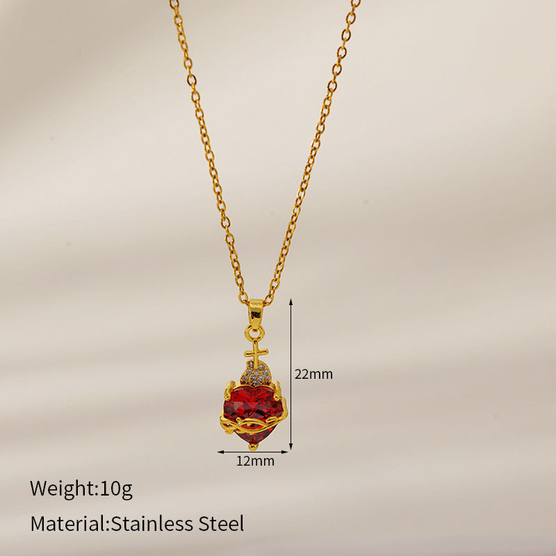 Gold Love Chain Stainless Steel Necklace – view 5