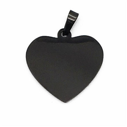 Stainless Steel Dog Tag Necklace – Heart Glass Pendant – view 6