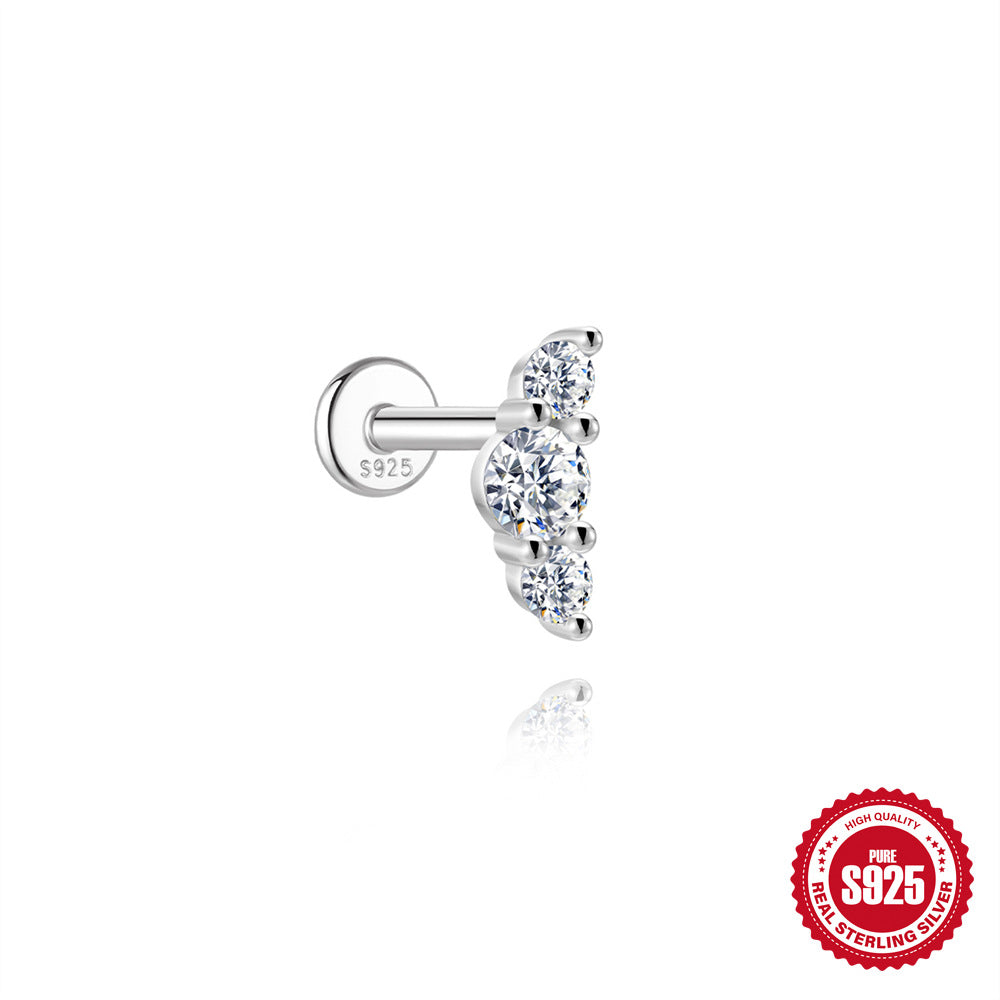 S925 Sterling Silver Moissanite Stud Earrings For Women – view 14