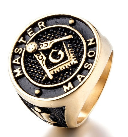 Masonic Men's Ring – Gold Stainless Steel