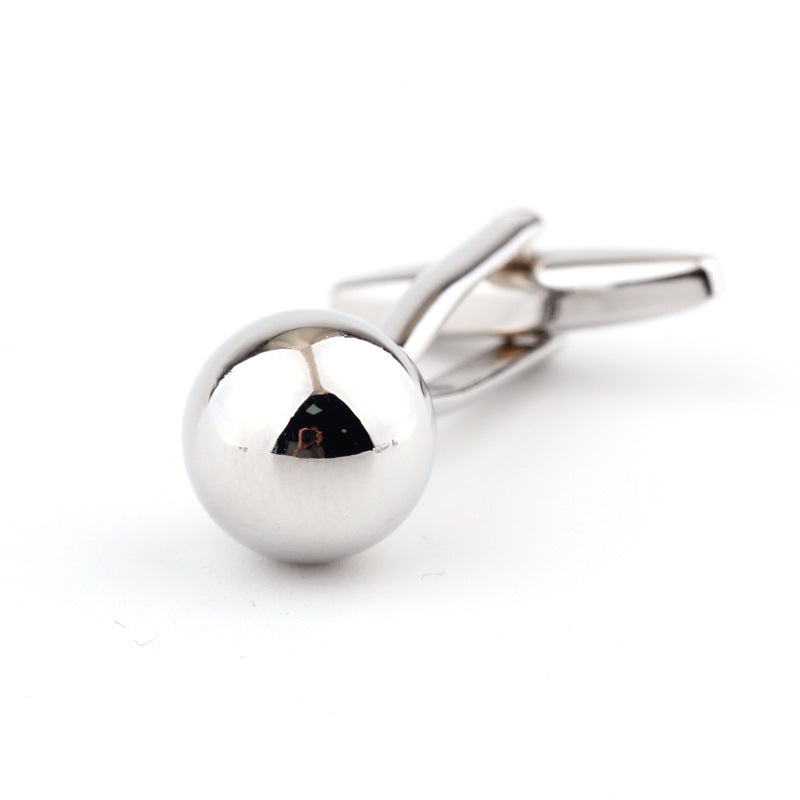 Silver Steel Ball Shape Metal Cufflinks French Shirt Men's Cufflink – view 5
