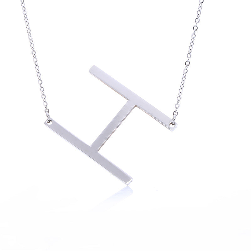 Fabulous Rose Gold Plated Stainless Steel Initial Letter Pendant Necklace – view 48