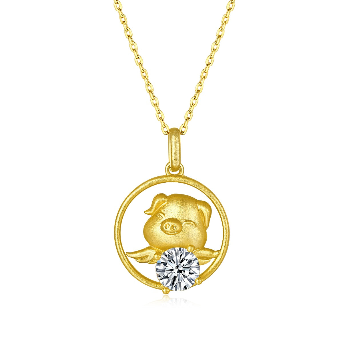 1ct Moissanite Chinese Zodiac Necklace – S925 Gold Plated