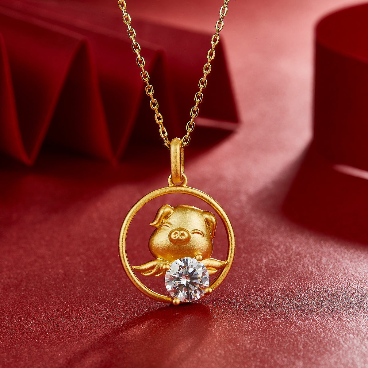 1ct Moissanite Chinese Zodiac Necklace – S925 Gold Plated – view 4