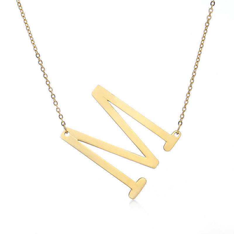 Fabulous Rose Gold Plated Stainless Steel Initial Letter Pendant Necklace – view 50