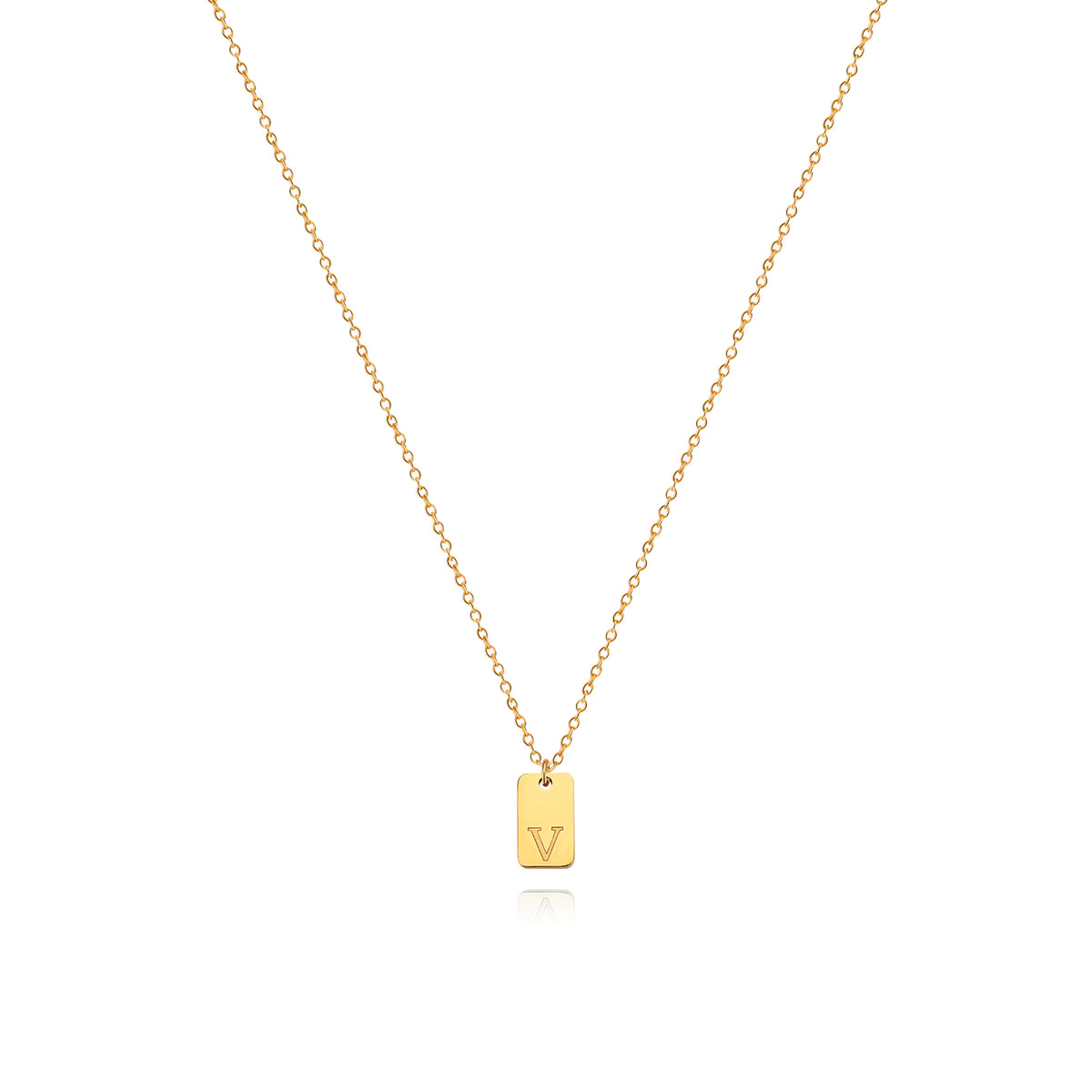 Stainless Steel Simple 26 Letter Tag Pendant Necklace – view 23