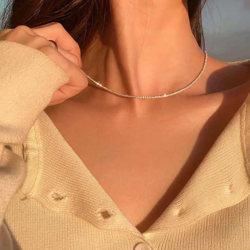 Sparkling Starry Sky Necklace – S925, 18K Gold Plated – view 4