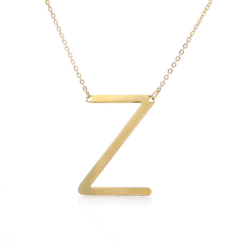 Fabulous Rose Gold Plated Stainless Steel Initial Letter Pendant Necklace – view 22