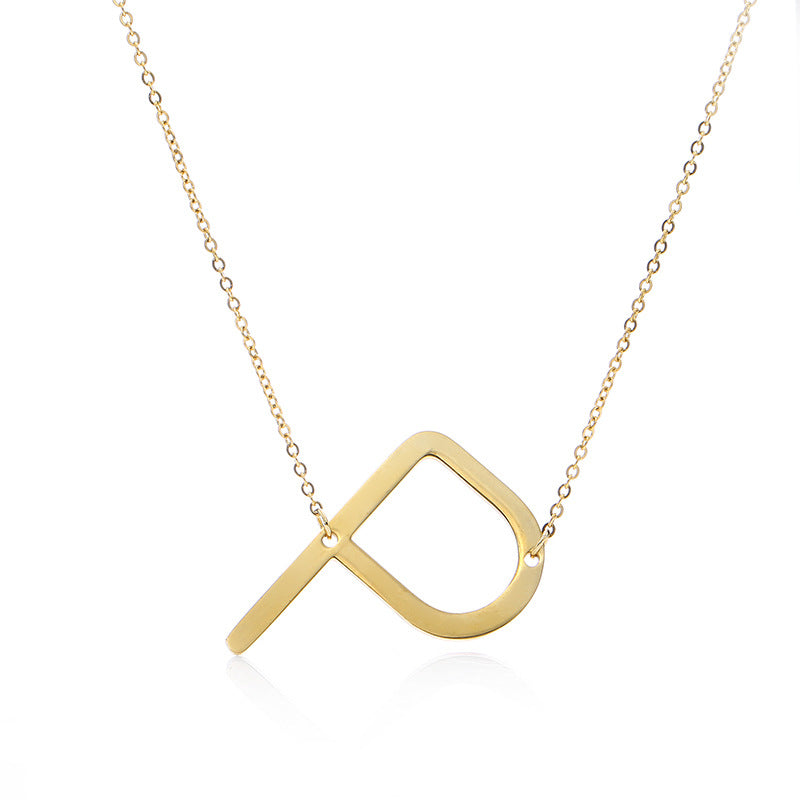 Fabulous Rose Gold Plated Stainless Steel Initial Letter Pendant Necklace – view 33