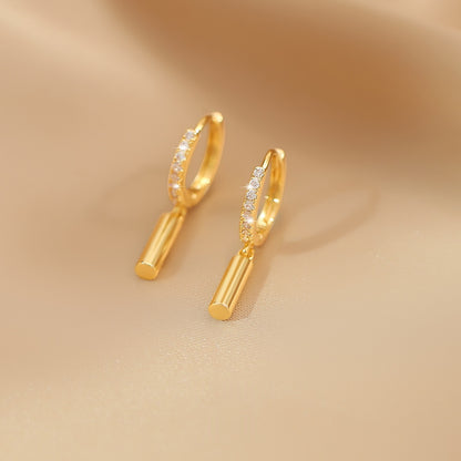 Cylindrical Geometric Ear Clips – view 3