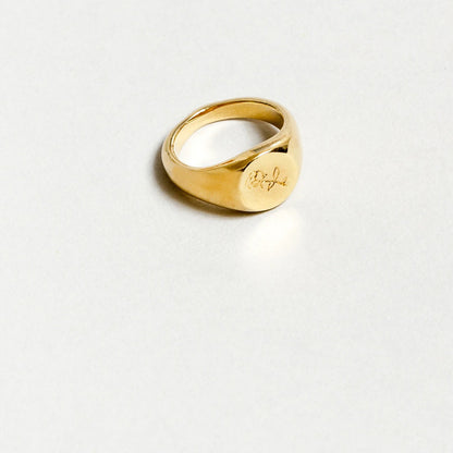 Signet Ring Design Gold Titanium Steel Gold Plated – view 5