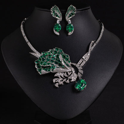 Rose floral necklace and matching earrings set — supplier detail view 5