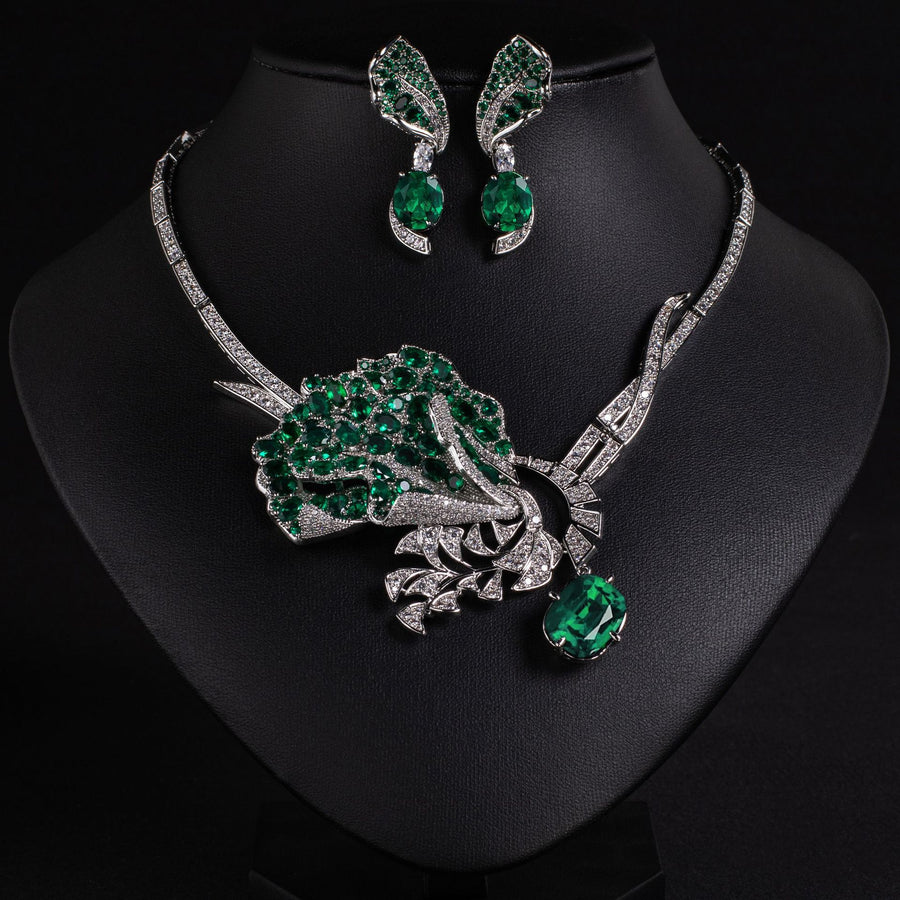 Rose floral necklace and matching earrings set — supplier detail view 5
