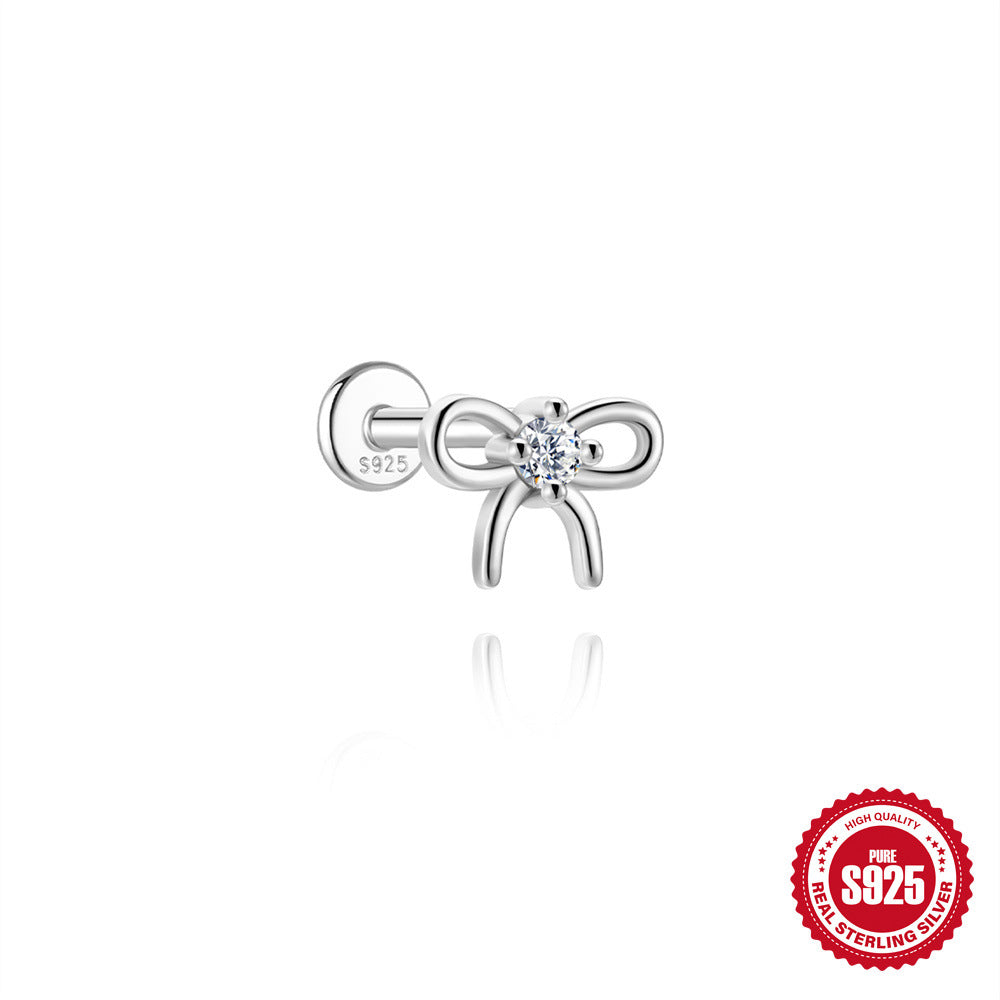 Octagram Bowknot Horse-eye Moissanite Stud Earrings – view 8