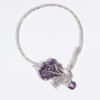 Rose floral necklace and matching earrings set — supplier detail view 3
