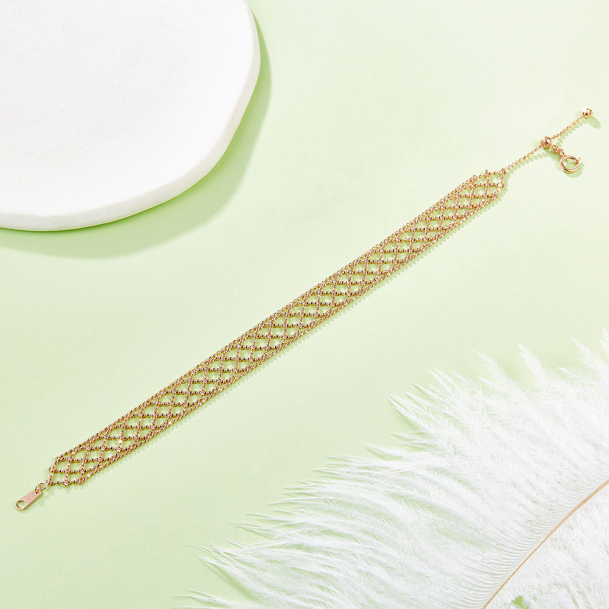 Hollow Mesh Bracelet – S925 Silver, Adjustable, 3 Finishes – view 6