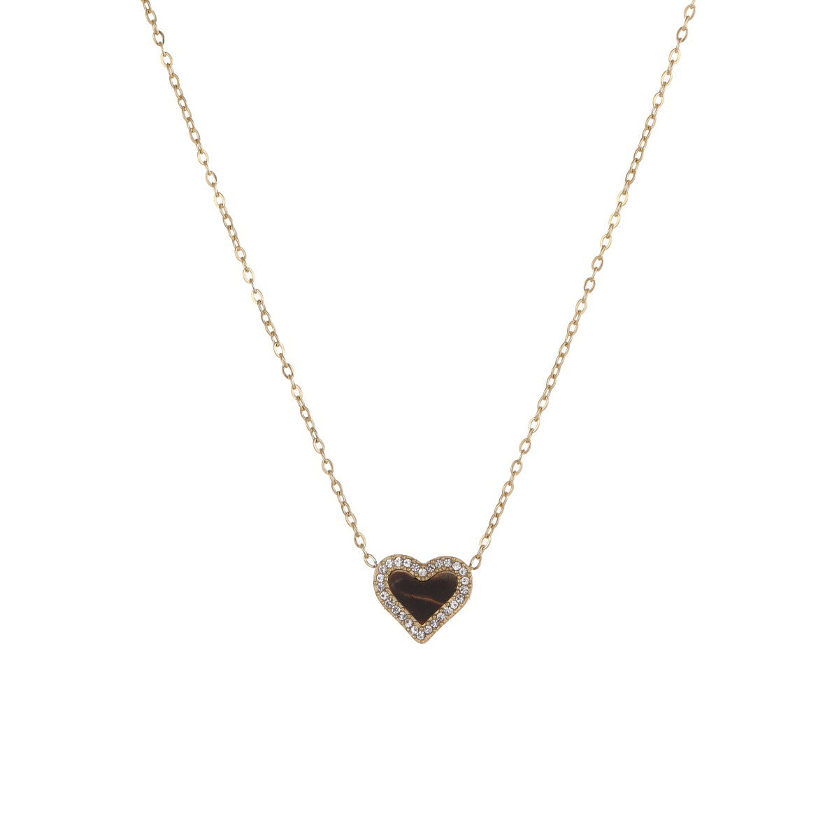 Heart Necklace – 18K Gold, Korean-Japanese Style – view 5