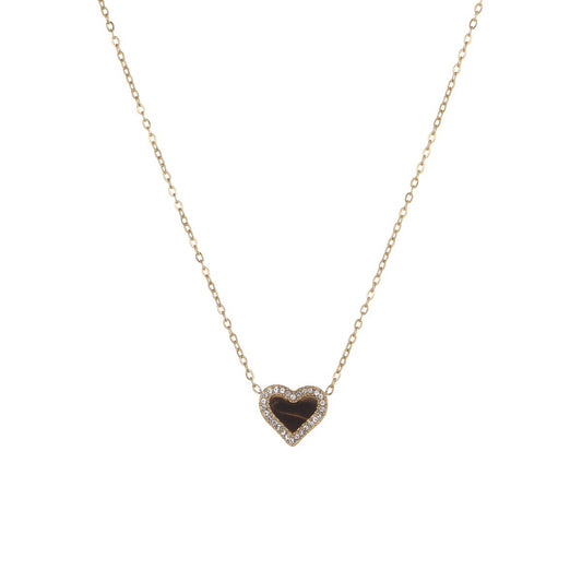 Heart Necklace – 18K Gold, Korean-Japanese Style – view 5