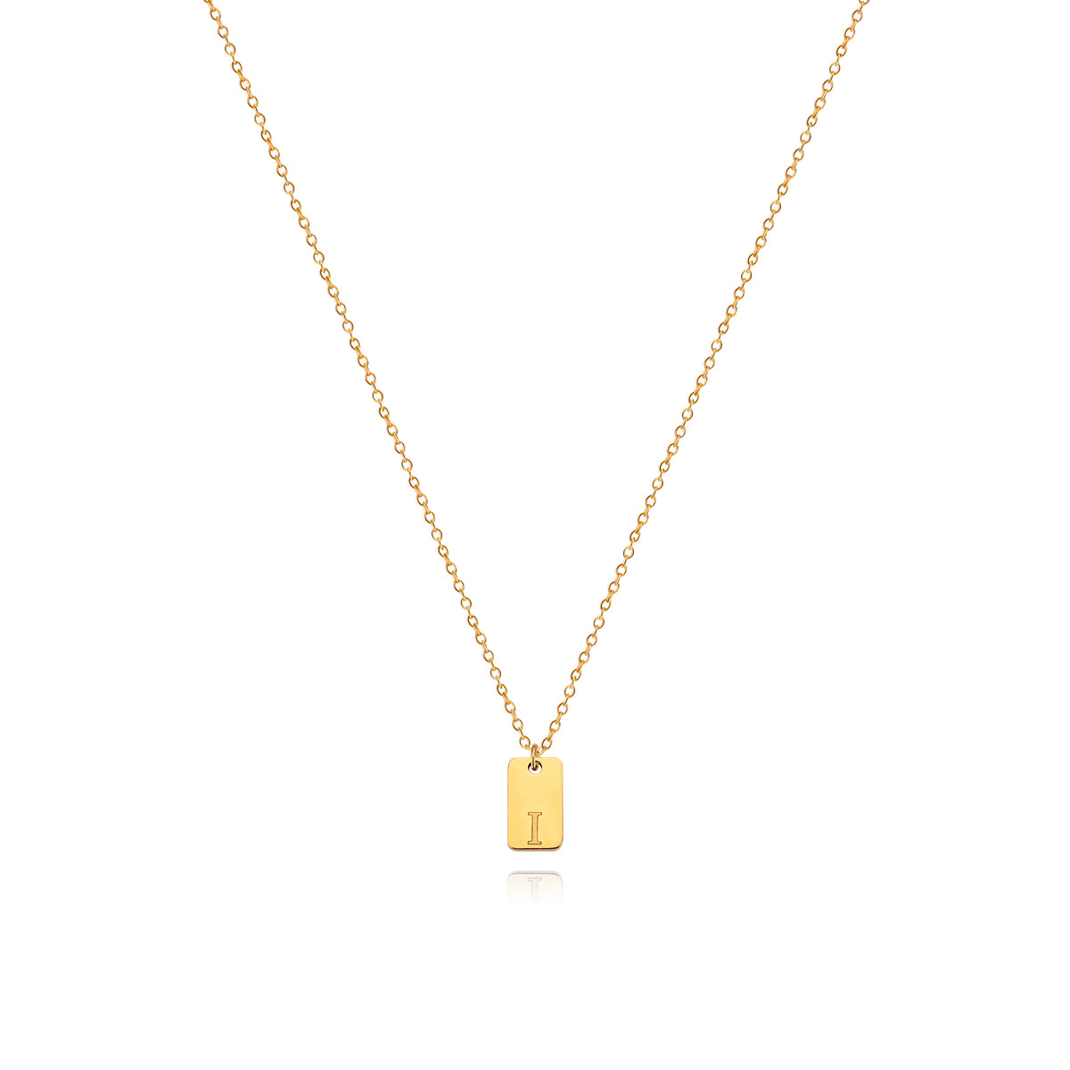 Stainless Steel Simple 26 Letter Tag Pendant Necklace – view 10