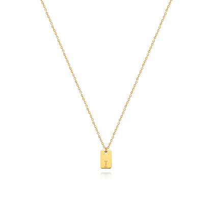 Stainless Steel Simple 26 Letter Tag Pendant Necklace – view 10