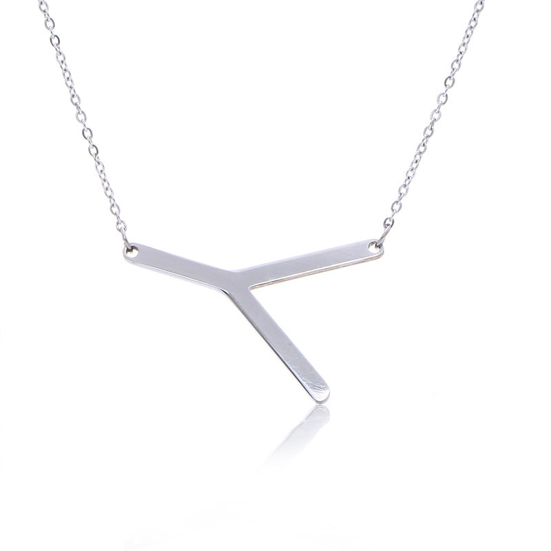 Fabulous Rose Gold Plated Stainless Steel Initial Letter Pendant Necklace – view 84