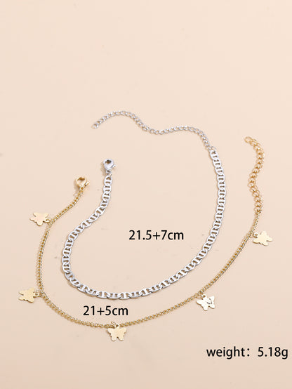 Bohemian-style Cross And Double-heart Multi-layer Anklet – view 11