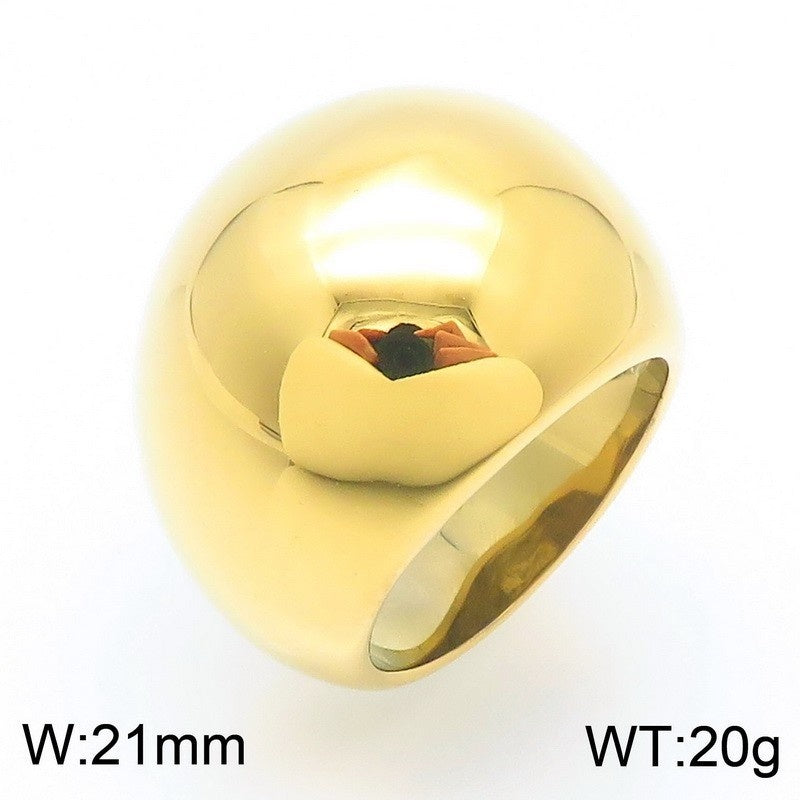 Exaggerated 18k Gold-plated Titanium Steel Ring For Men And Women – view 16