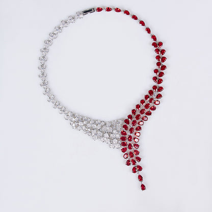Coloured statement necklace and matching earrings set — supplier detail view 5