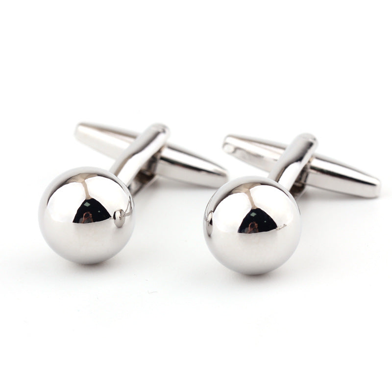 Silver Steel Ball Shape Metal Cufflinks French Shirt Men's Cufflink – view 6