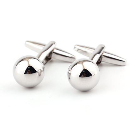 Silver Steel Ball Shape Metal Cufflinks French Shirt Men's Cufflink – view 6