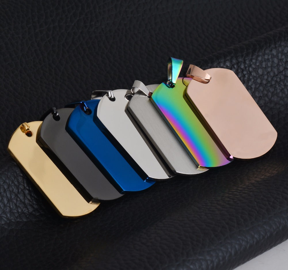 Stainless Steel Mirror Titanium Steel Dog Tag Pendant – view 2