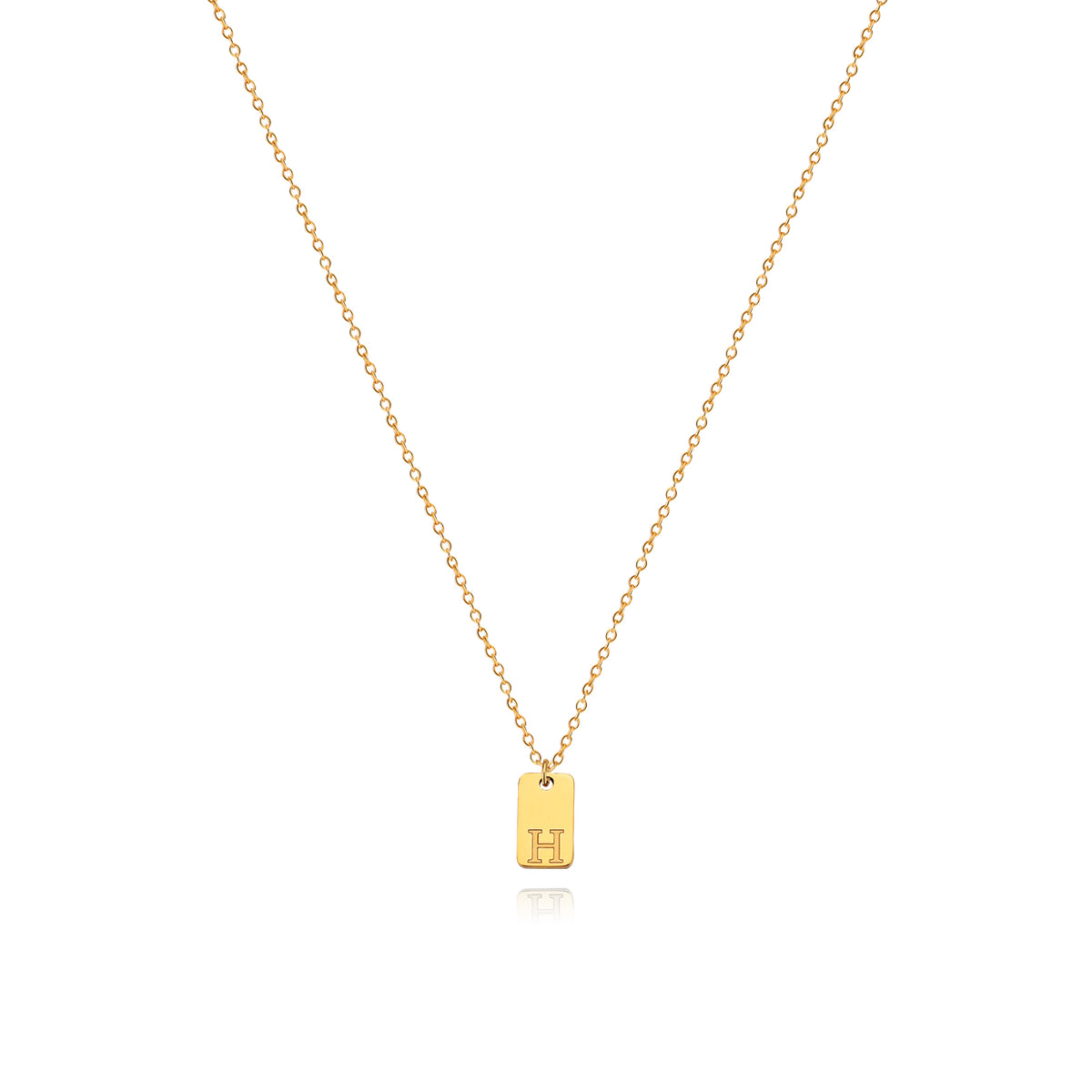 Stainless Steel Simple 26 Letter Tag Pendant Necklace – view 9