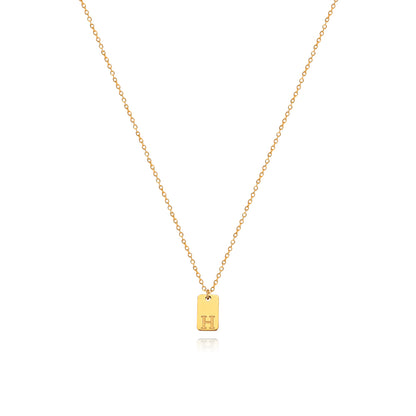 Stainless Steel Simple 26 Letter Tag Pendant Necklace – view 9