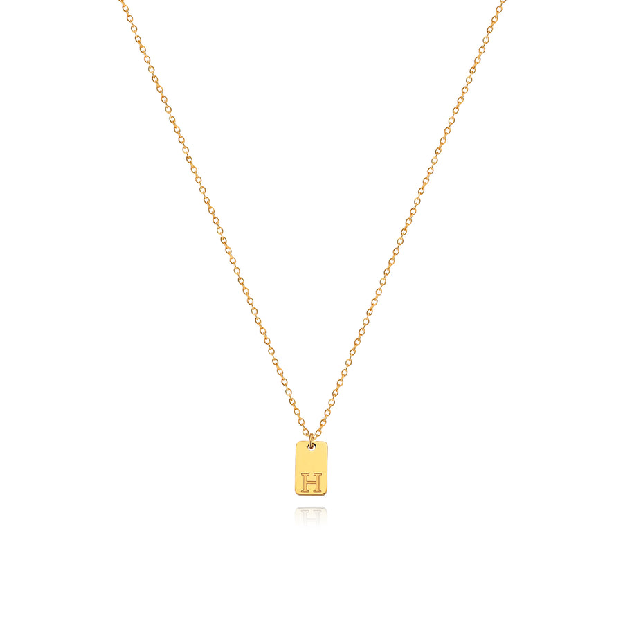 Stainless Steel Simple 26 Letter Tag Pendant Necklace – view 9
