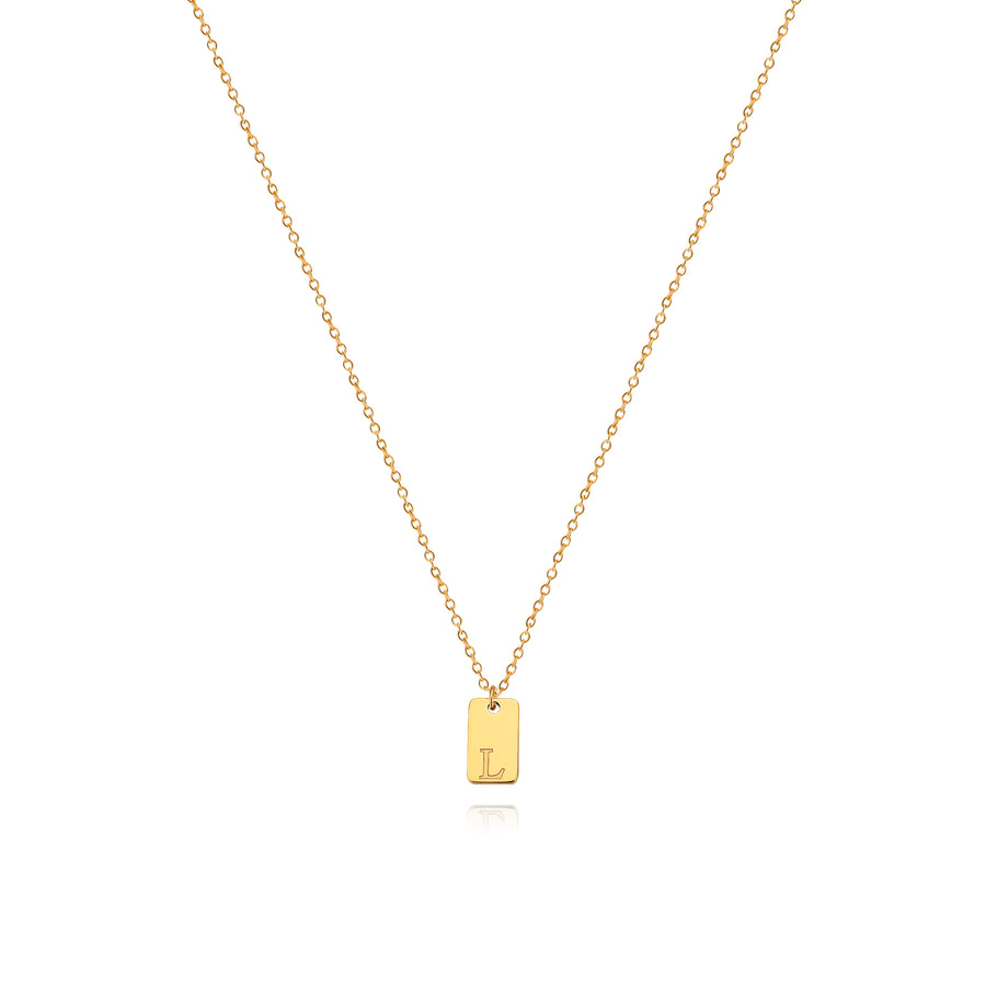 Stainless Steel Simple 26 Letter Tag Pendant Necklace – view 13