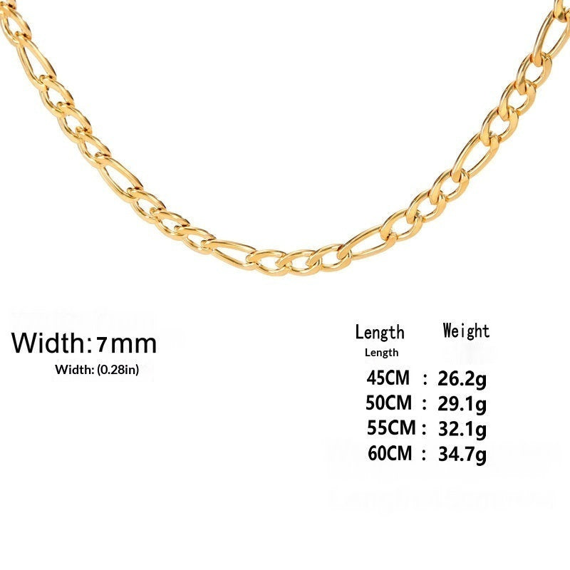 Extra-thick Stainless Steel Figaro Chain Mens Necklace – view 17