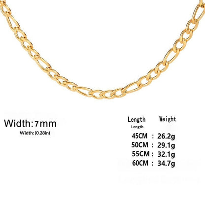 Extra-thick Stainless Steel Figaro Chain Mens Necklace – view 17