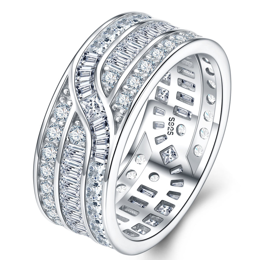 Wide mixed-cut pave-style eternity ring — supplier detail view 4