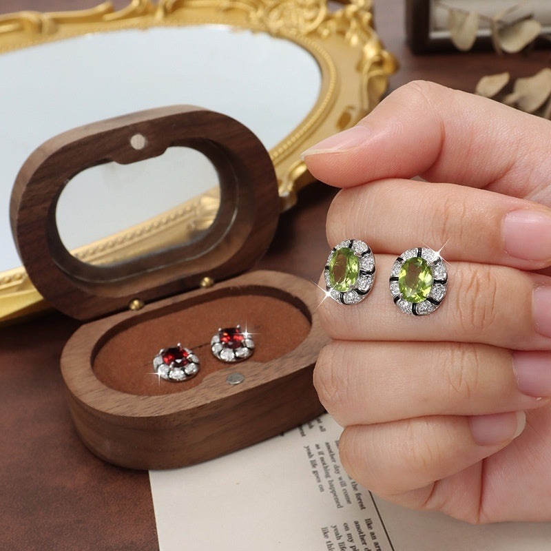 Natural Colored Gemstone Crystal Topaz EarringsMade Of 925 Sterling Silver – view 2