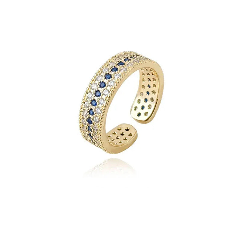 Vintage Pave Crown Open Ring – Silver Plated – view 5