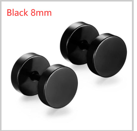 8mm Barbell Ear Studs – Stainless Steel, Punk Gothic – view 10