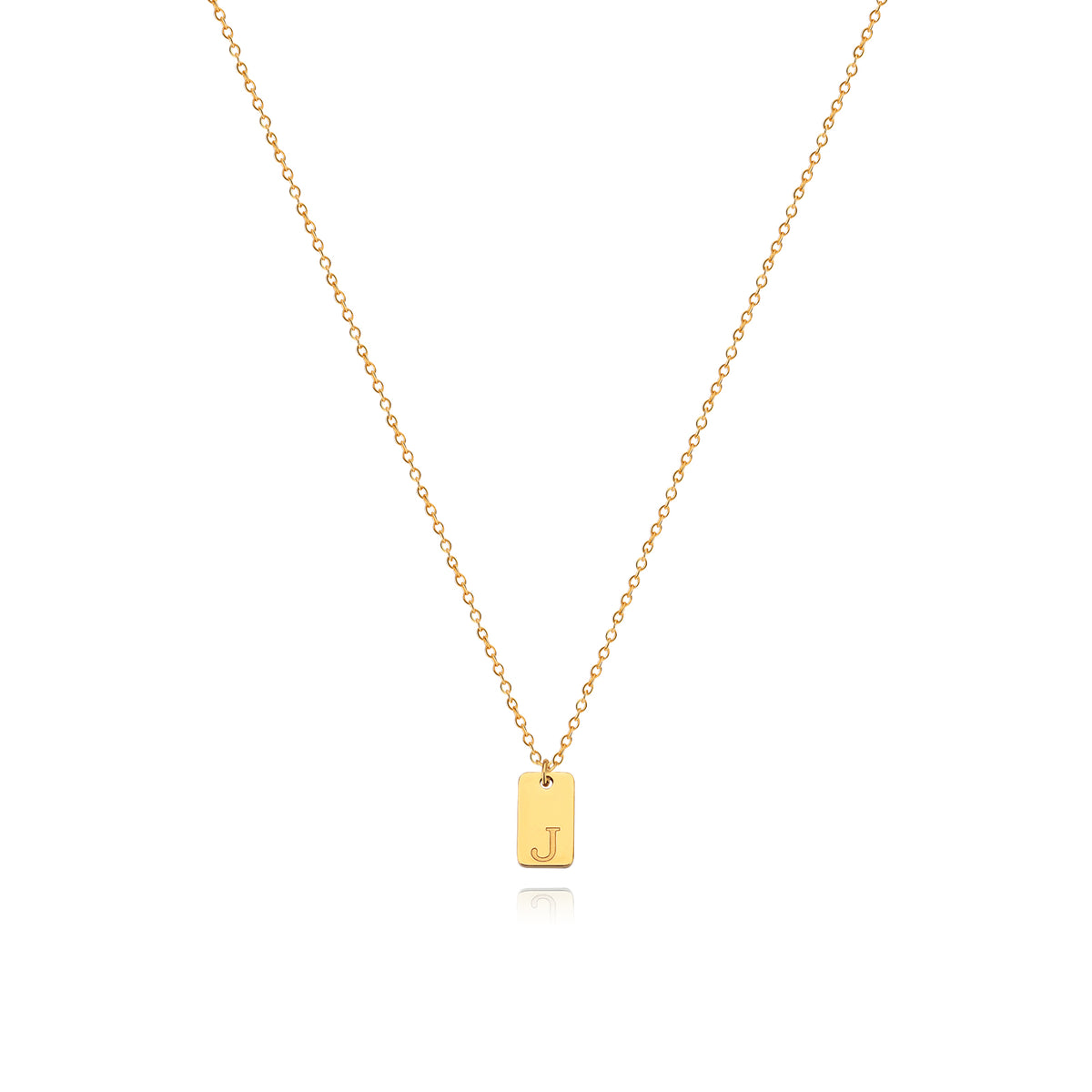 Stainless Steel Simple 26 Letter Tag Pendant Necklace – view 11