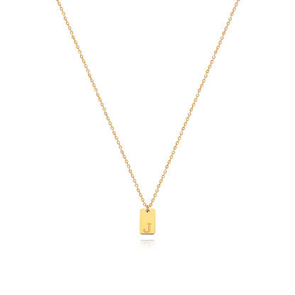 Stainless Steel Simple 26 Letter Tag Pendant Necklace – view 11
