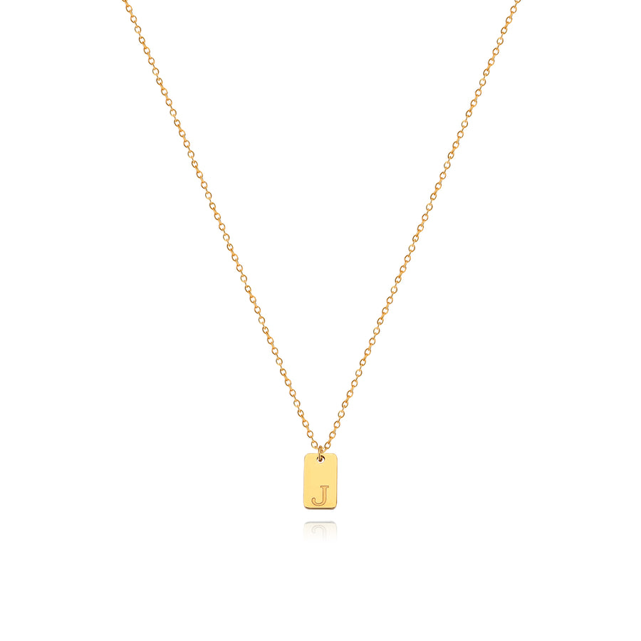 Stainless Steel Simple 26 Letter Tag Pendant Necklace – view 11