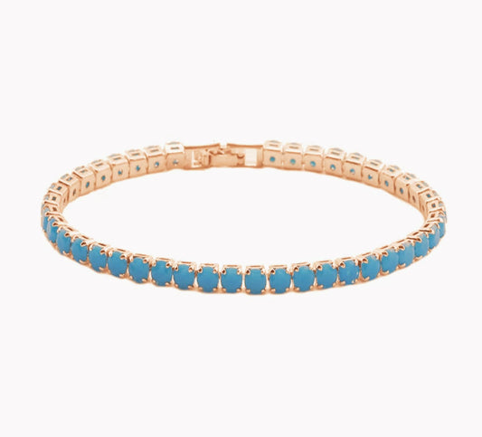 Cubic Zirconia Tennis Bracelet – Iced Out Crystal, Gold – view 21