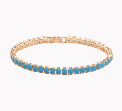 Cubic Zirconia Tennis Bracelet – Iced Out Crystal, Gold – view 21