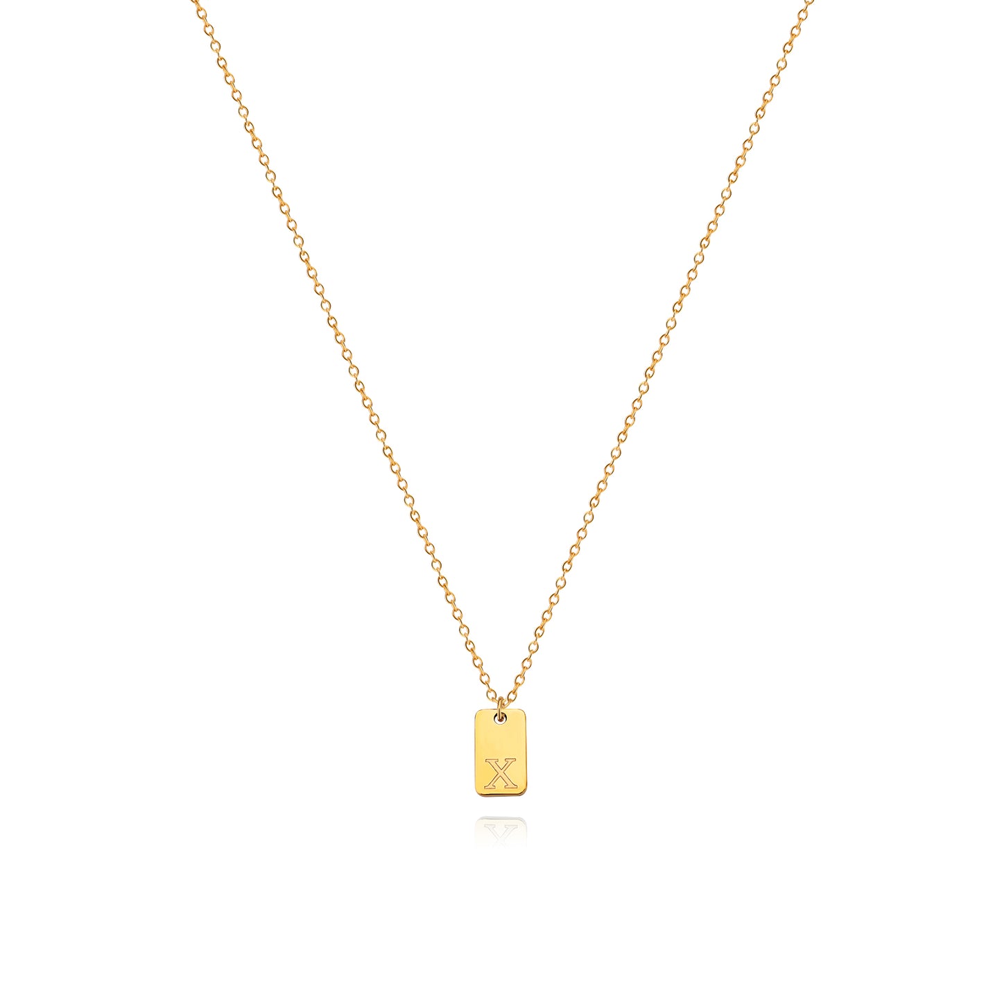 Stainless Steel Simple 26 Letter Tag Pendant Necklace – view 25