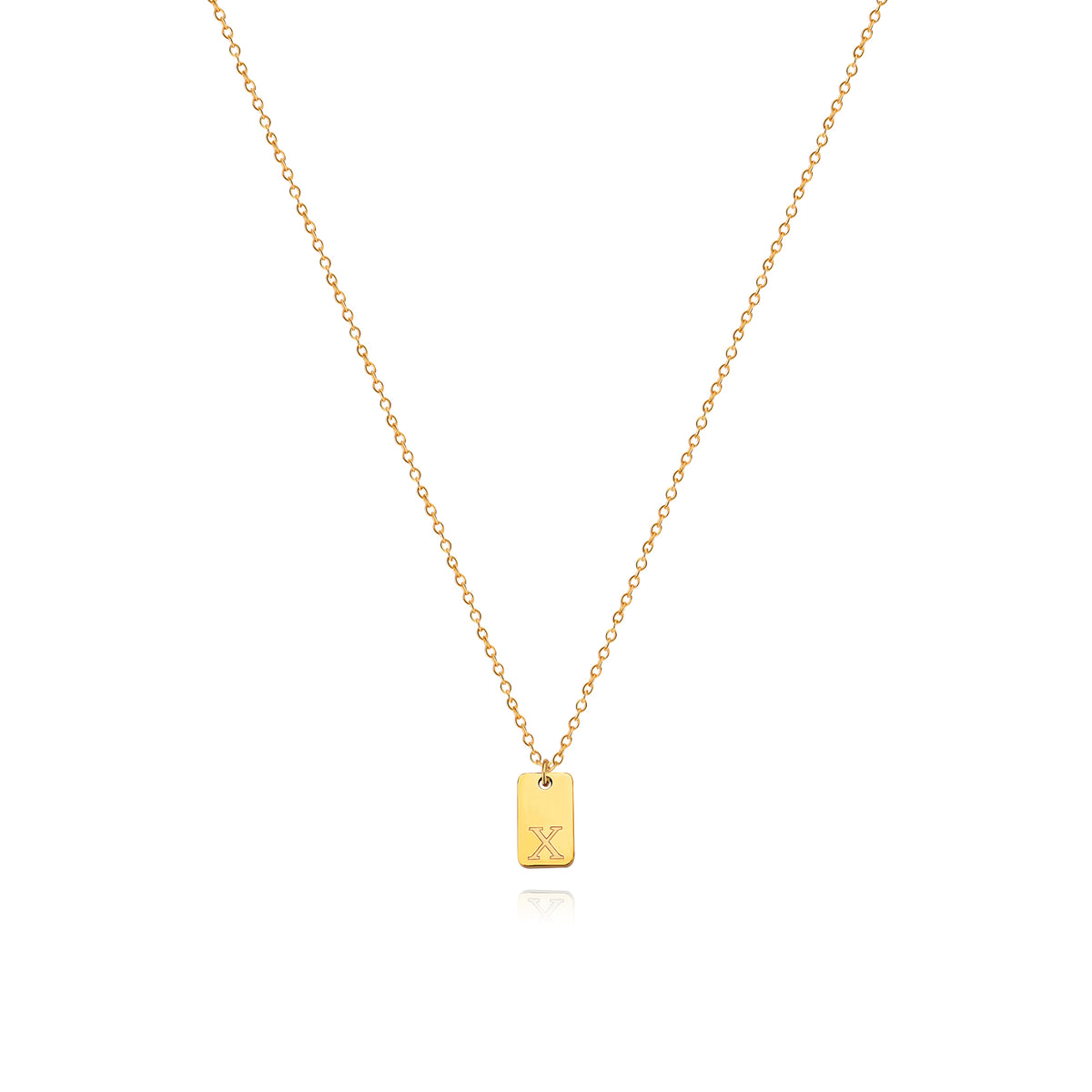 Stainless Steel Simple 26 Letter Tag Pendant Necklace – view 25
