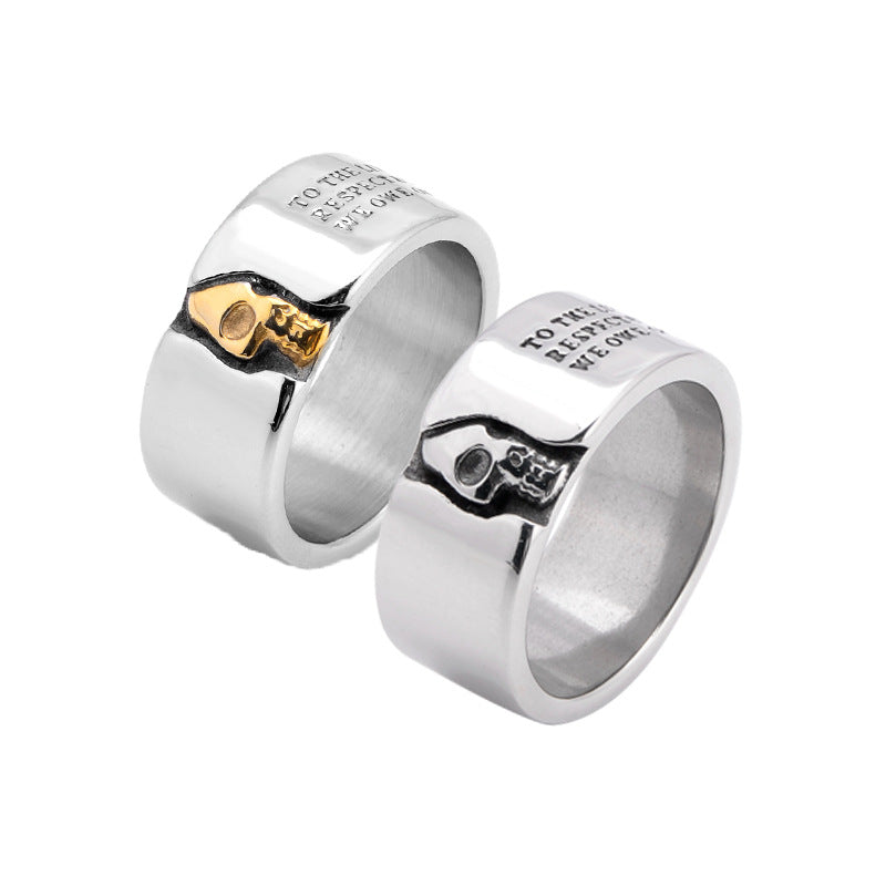 Stainless Steel Punk Prayer Skull Ring – view 2